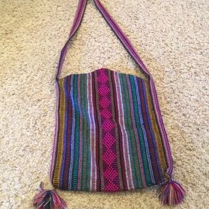 Boho multicolored off the shoulder bag